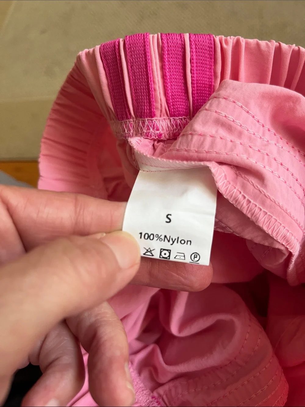 Cutesy Pink Nylon Athletic Shorts